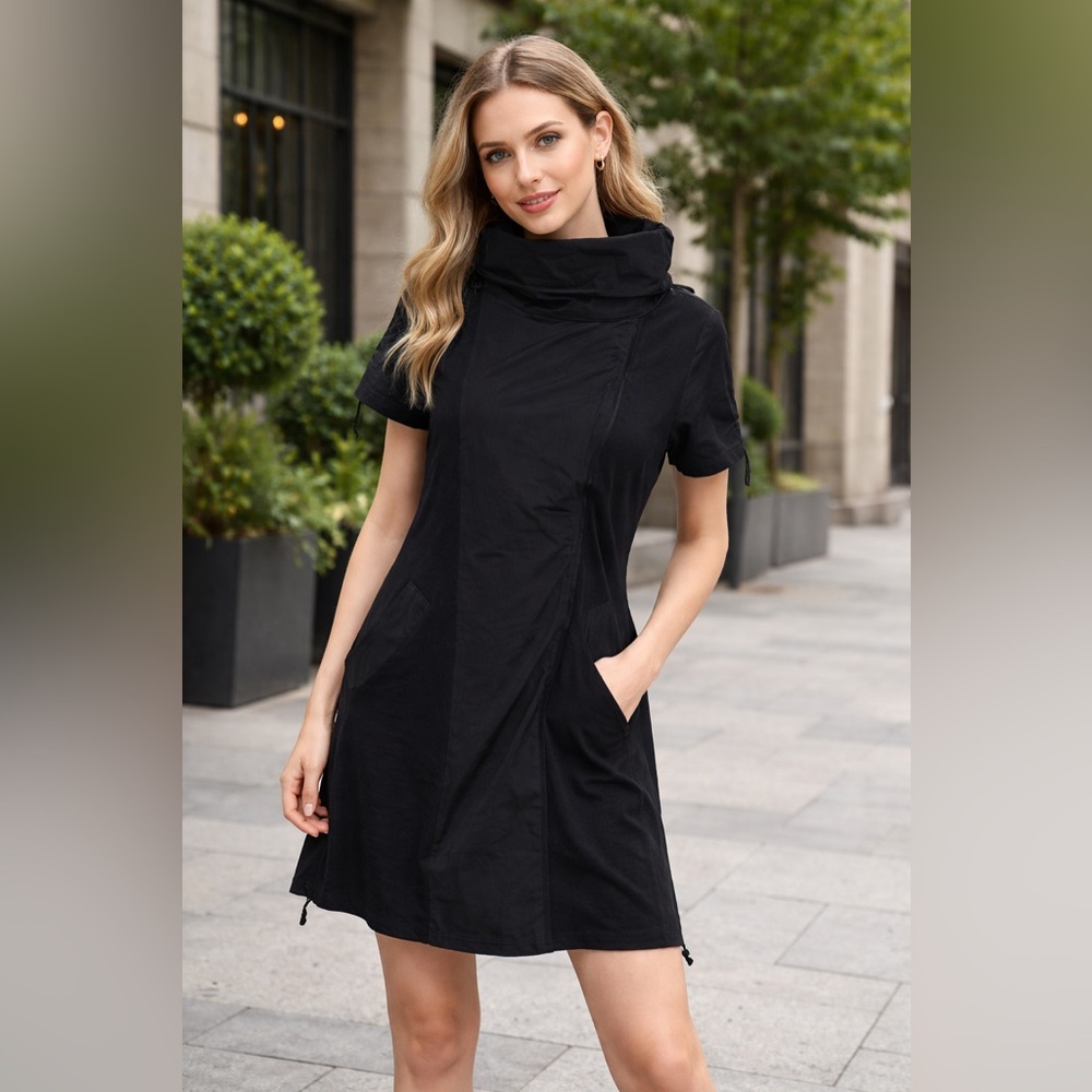 Shin Choi Double Knited Dress With Zippers/Cinching Details.